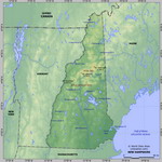 Map of relief of New Hampshire