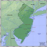 Map of relief of New Jersey