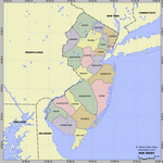 Map of division into districts of New Jersey