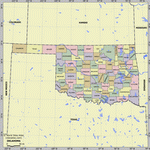 Map of division into districts of Oklahoma