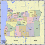 Map of division into districts of Oregon