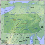 Map of relief of Pennsylvania