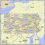 Map of division into districts of Pennsylvania