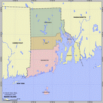 Map of division into districts of Rhode Island