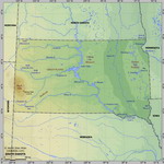 Map of relief of South Dakota