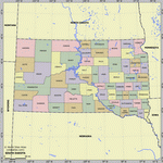 Map of division into districts of South Dakota