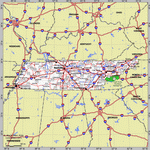 Map of Tennessee state