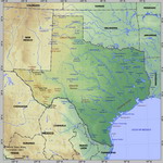 Map of relief of Texas