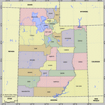 Map of division into districts of Utah