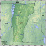 Map of relief of Vermont