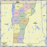 Map of division into districts of Vermont