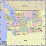 Map of division into districts of Washington