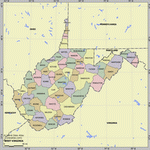 Map of division into districts of West Virginia