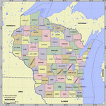 Map of division into districts of Wisconsin