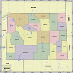 Map of division into districts of Wyoming